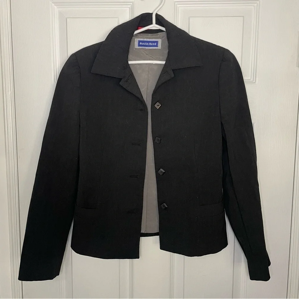 Austin Reed Vintage Wool Button Grey Jacket Small - Picture 3 of 8